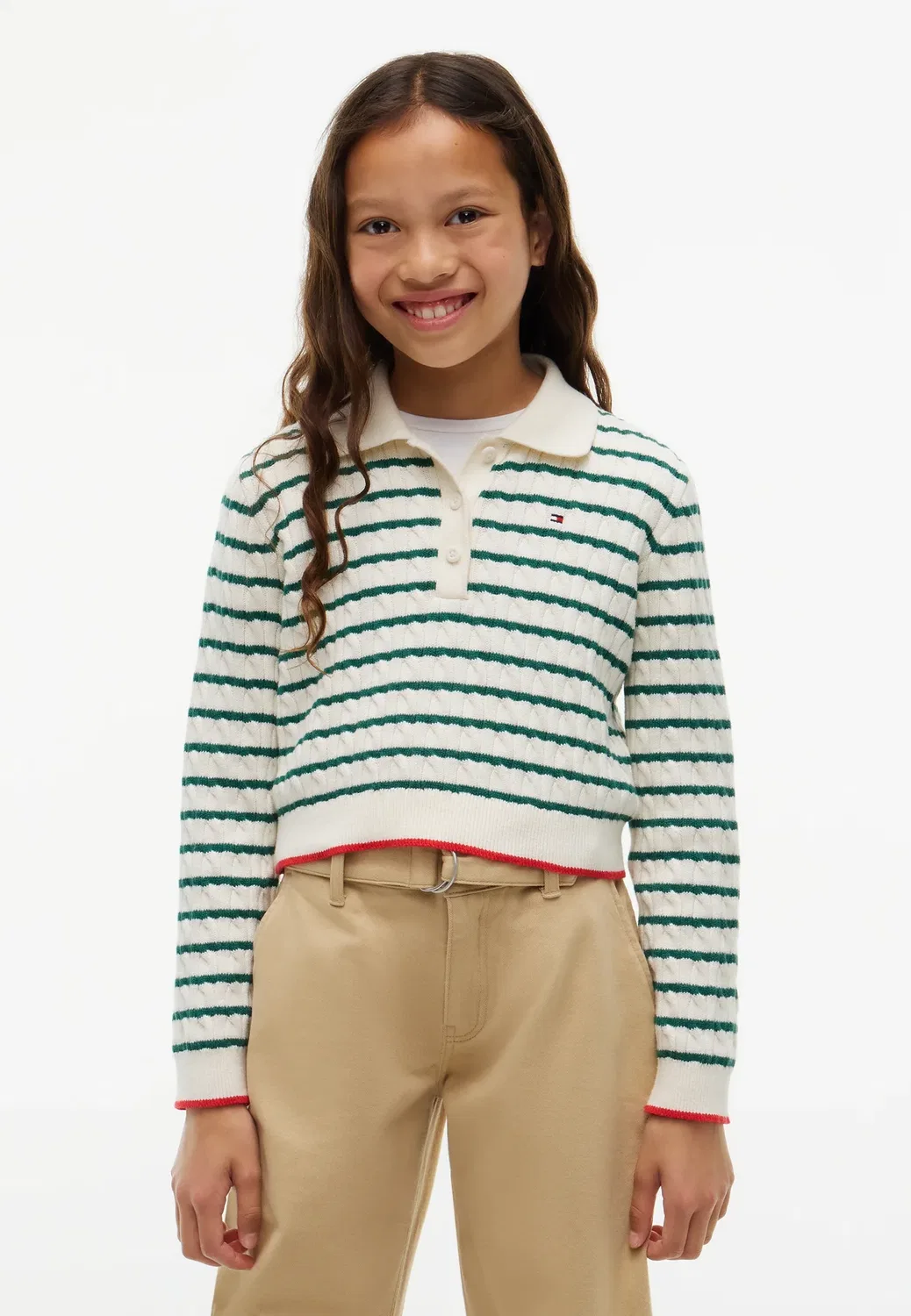 Кейбл - рубашка поло Tommy Hilfiger, Rural Green Stripe