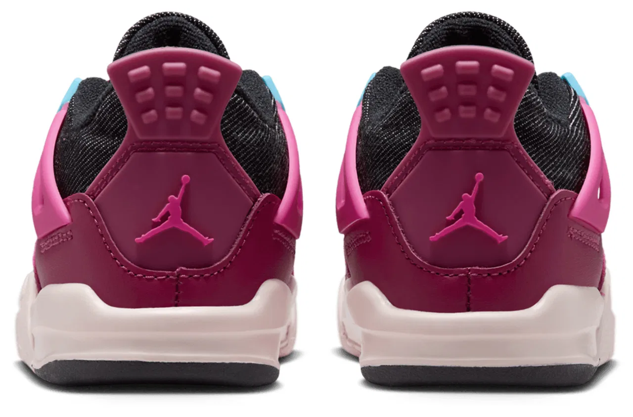 Кроссовки для девочек Retro 4 Jordan, цвет Pink/Black/White — фото 3