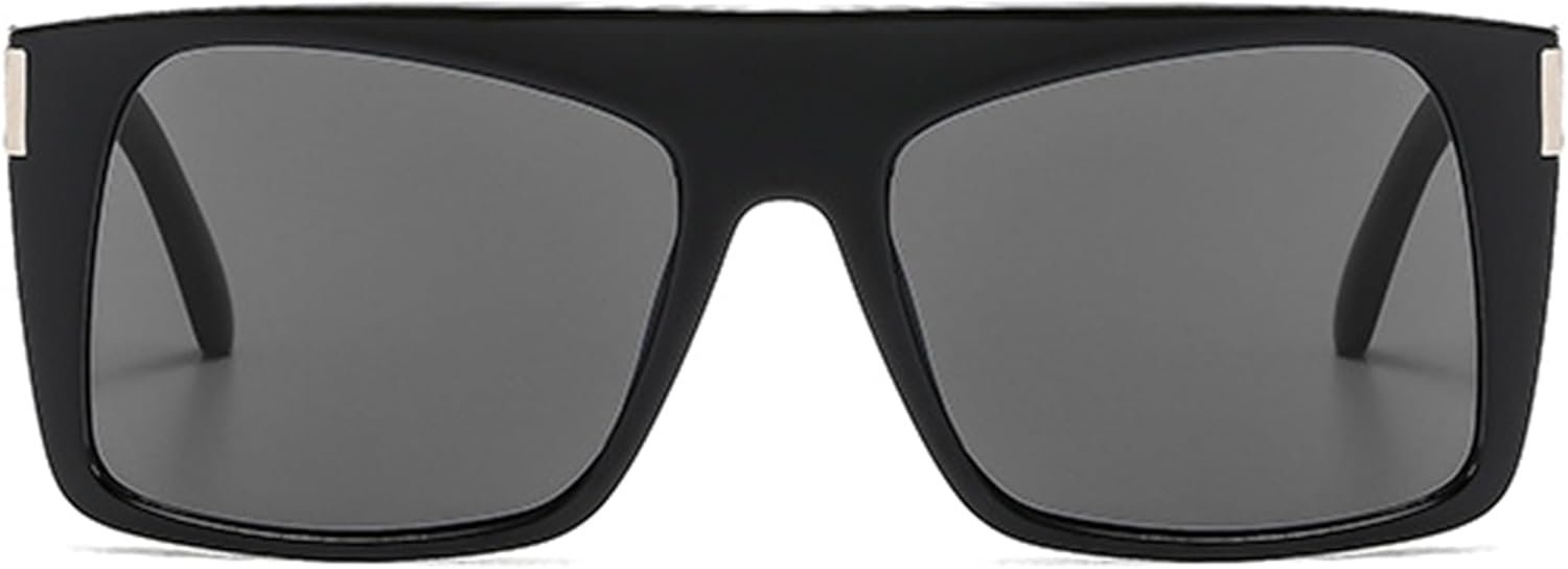 

Солнцезащитные очки Bullabulling в стиле ретро квадратной формы для женщин, большие солнцезащитные очки с плоской верхней частью для мужчин, защита от УФ-излучения UV400, модные сине-зеленые панк-очки, Black