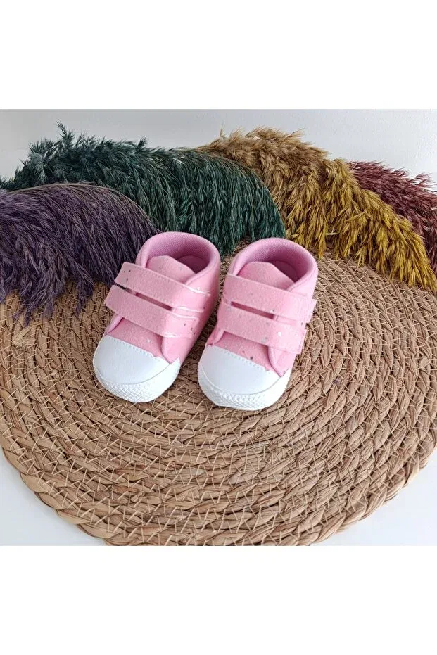Детские пинетки для девочек на липучке Basics Bebiccino, Pink