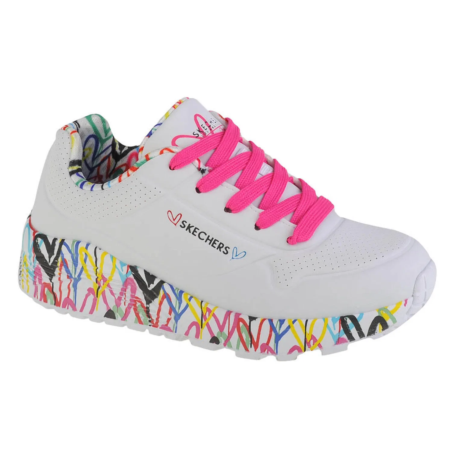 Детские кроссовки для девочек с воздушной пеной Uno Lite Skechers, Weiss Rosa