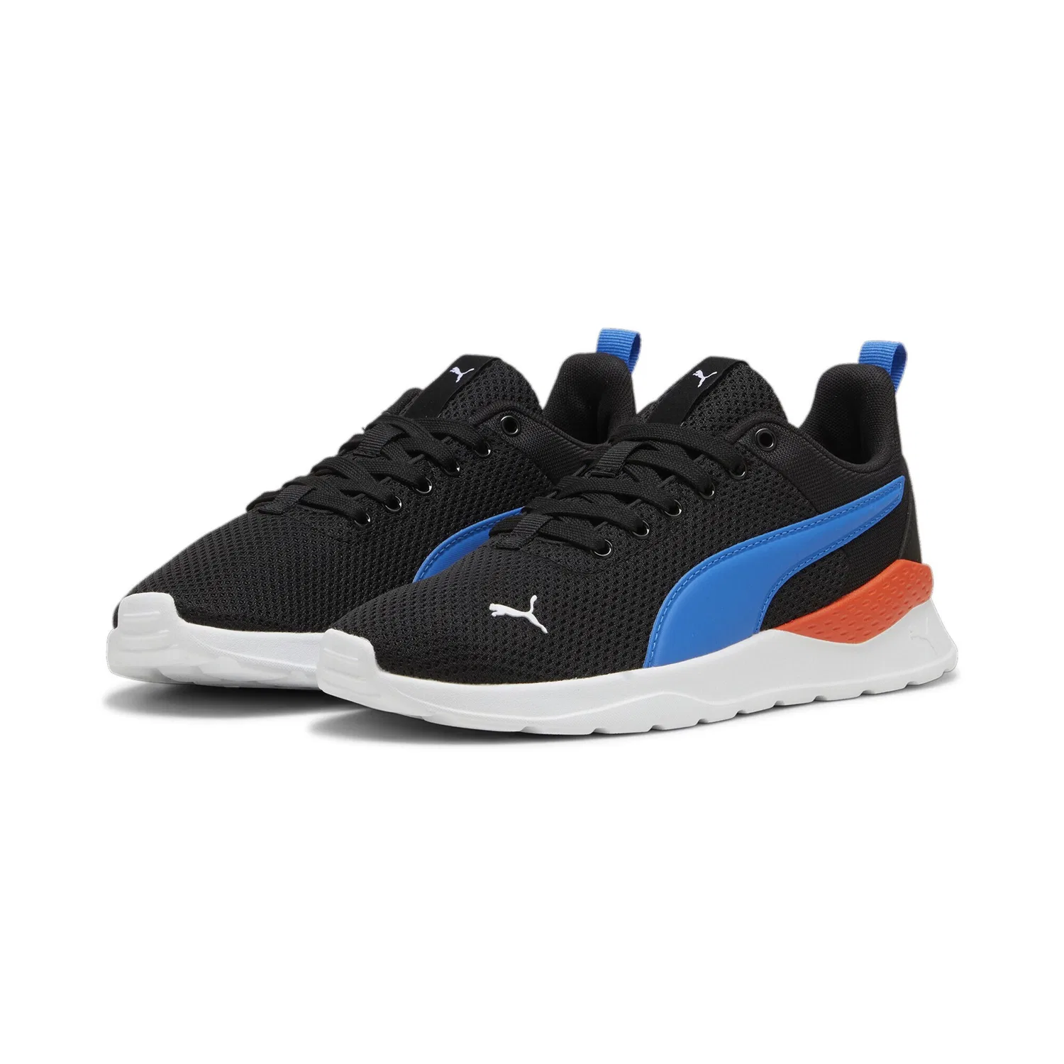 Детские кроссовки из текстиля и синтетики Anzarun Lite PUMA, Black Hyperlink Blue White Redmazing