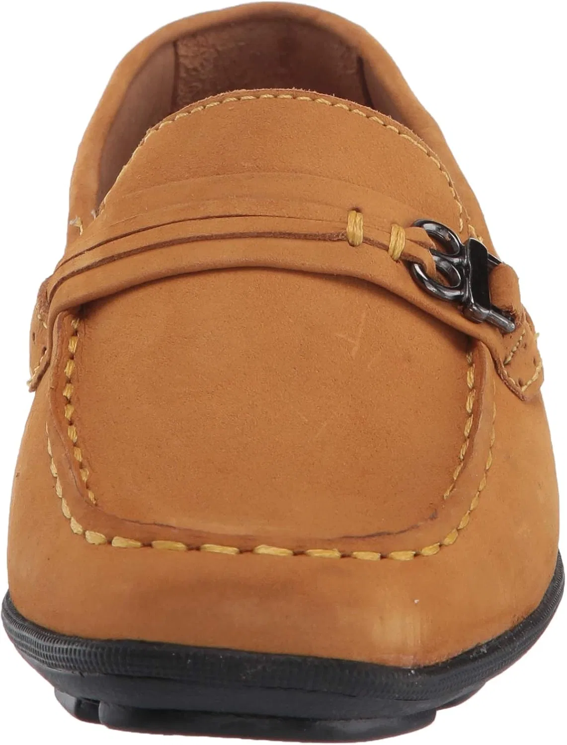 Детские кожаные лоферы с якорным декором Driver Club USA, Yellow Nubuck/Black — фото 2