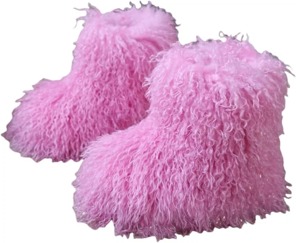Детские зимние сапоги для девочек с искусственным мехом Auhoho, Pink