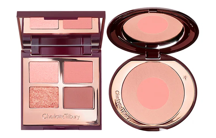 Женский набор для макияжа глаз и щек с палеткой теней и румянами Charlotte Tilbury, First Love/Bedside Chat