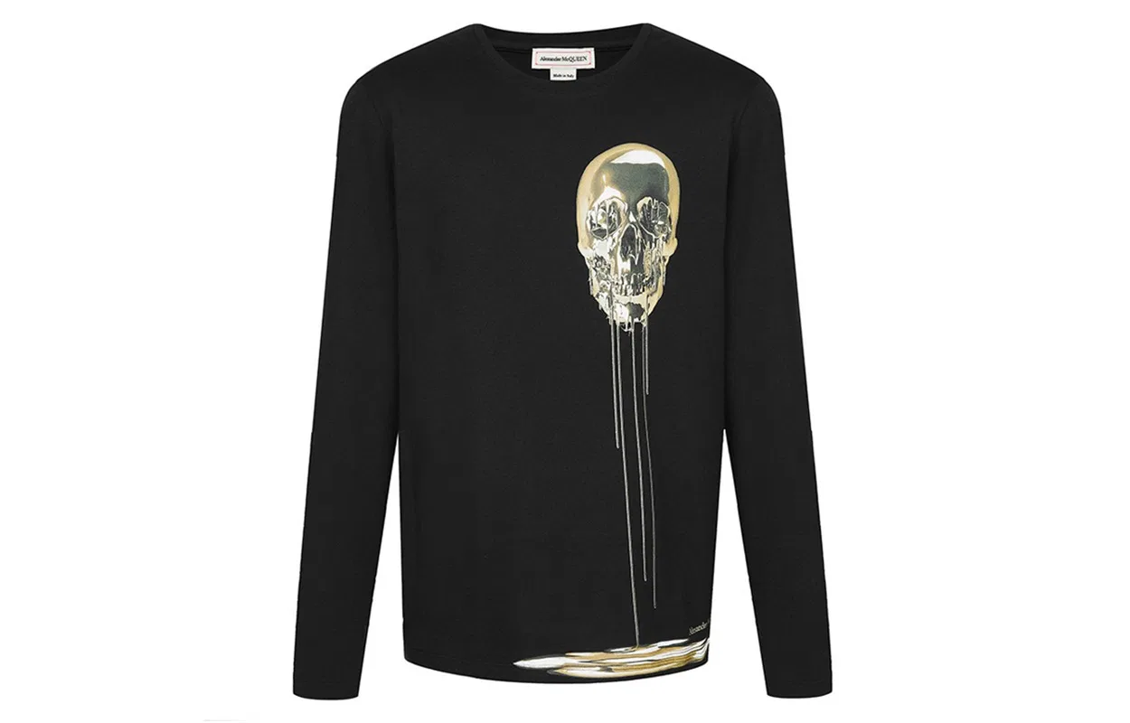 Футболка с круглым вырезом, прямая посадка, Alexander McQueen, Black