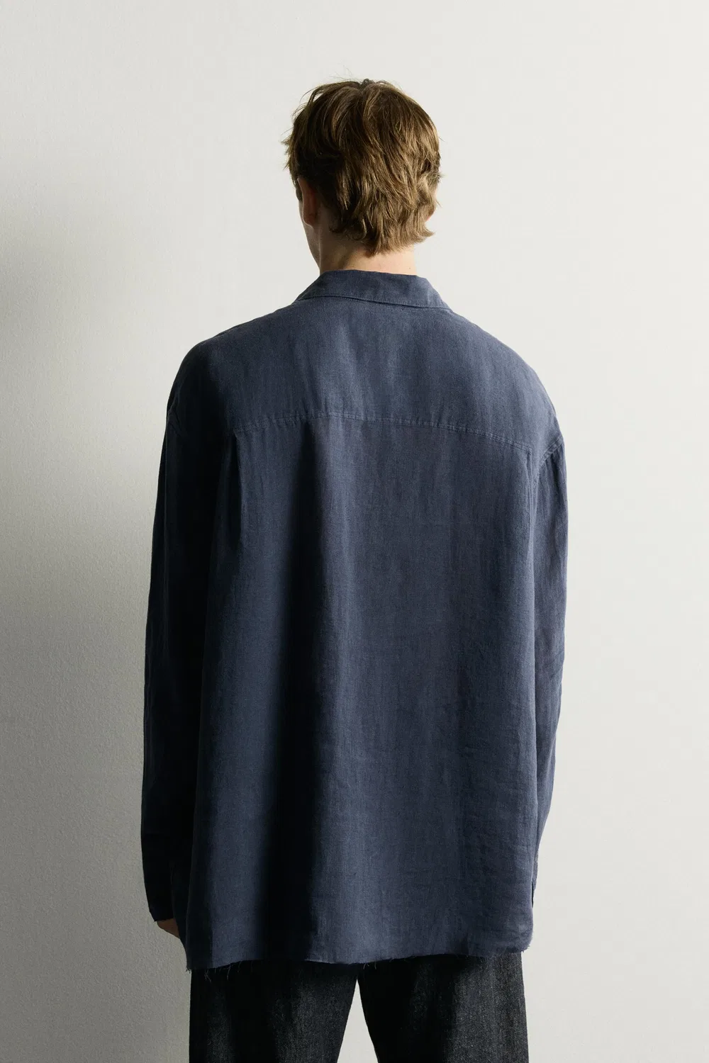 Рубашка 100% лен, легкая, свободного кроя. ZARA, Blue — фото 3