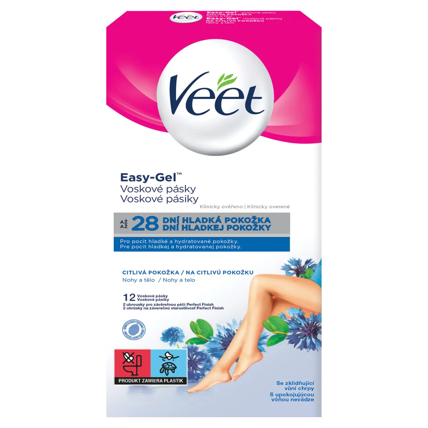 

Veet Easy-Gelwax Technology полоски с воском для депиляции чувствительной кожи, 12 шт./1 уп.