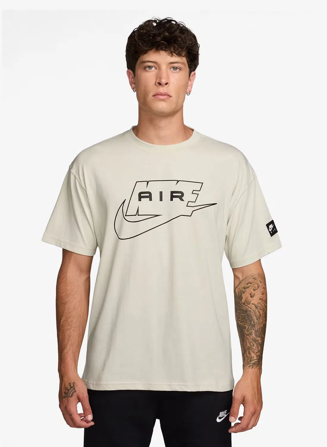 Футболка свободного кроя с принтом Air Nike, светло-костяной — фото 3