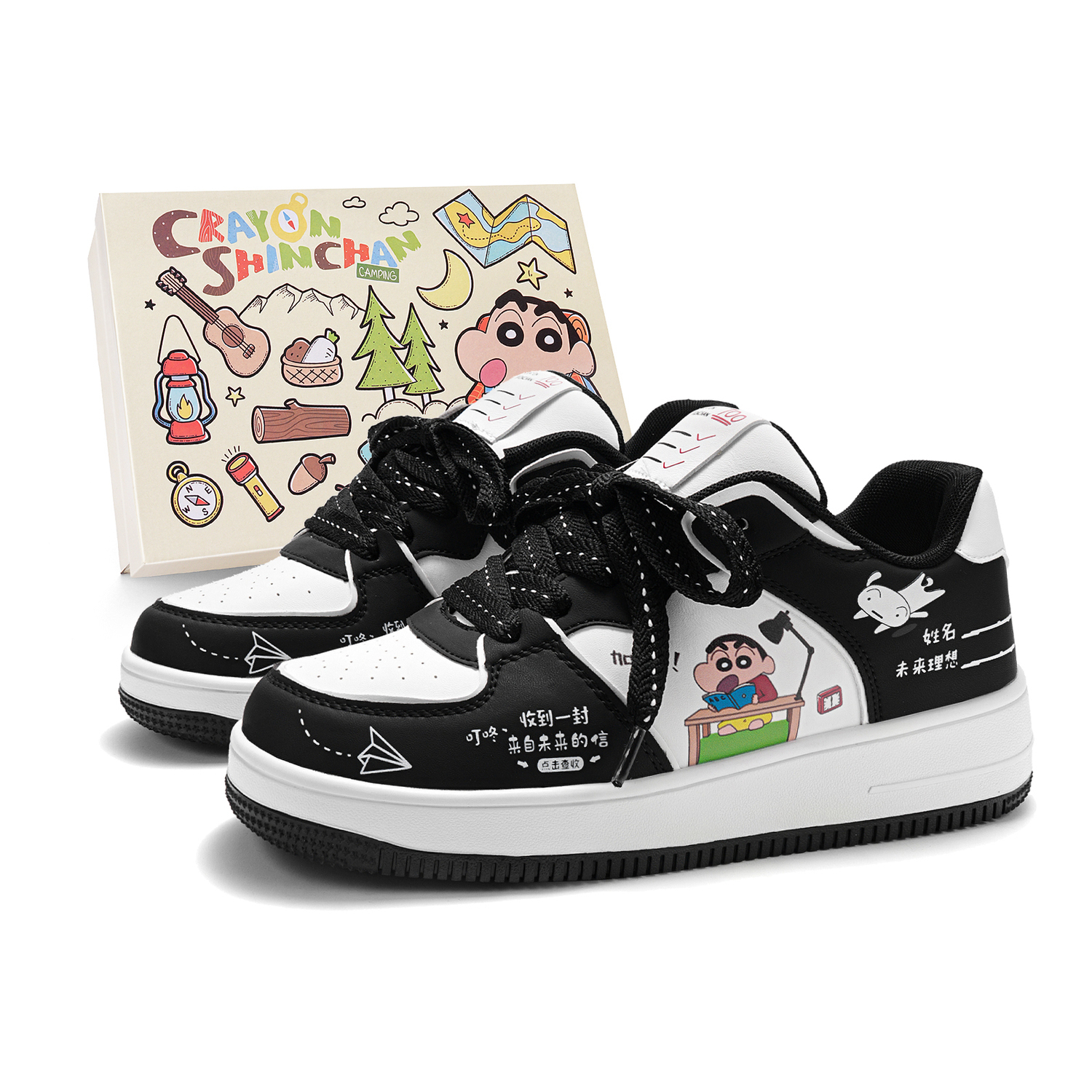

Crayon Shinchan Низкие скейтерские кроссовки унисекс классические черно-белые [Black Ink Enduring], цвет Classic Black White[Black Ink Enduring]