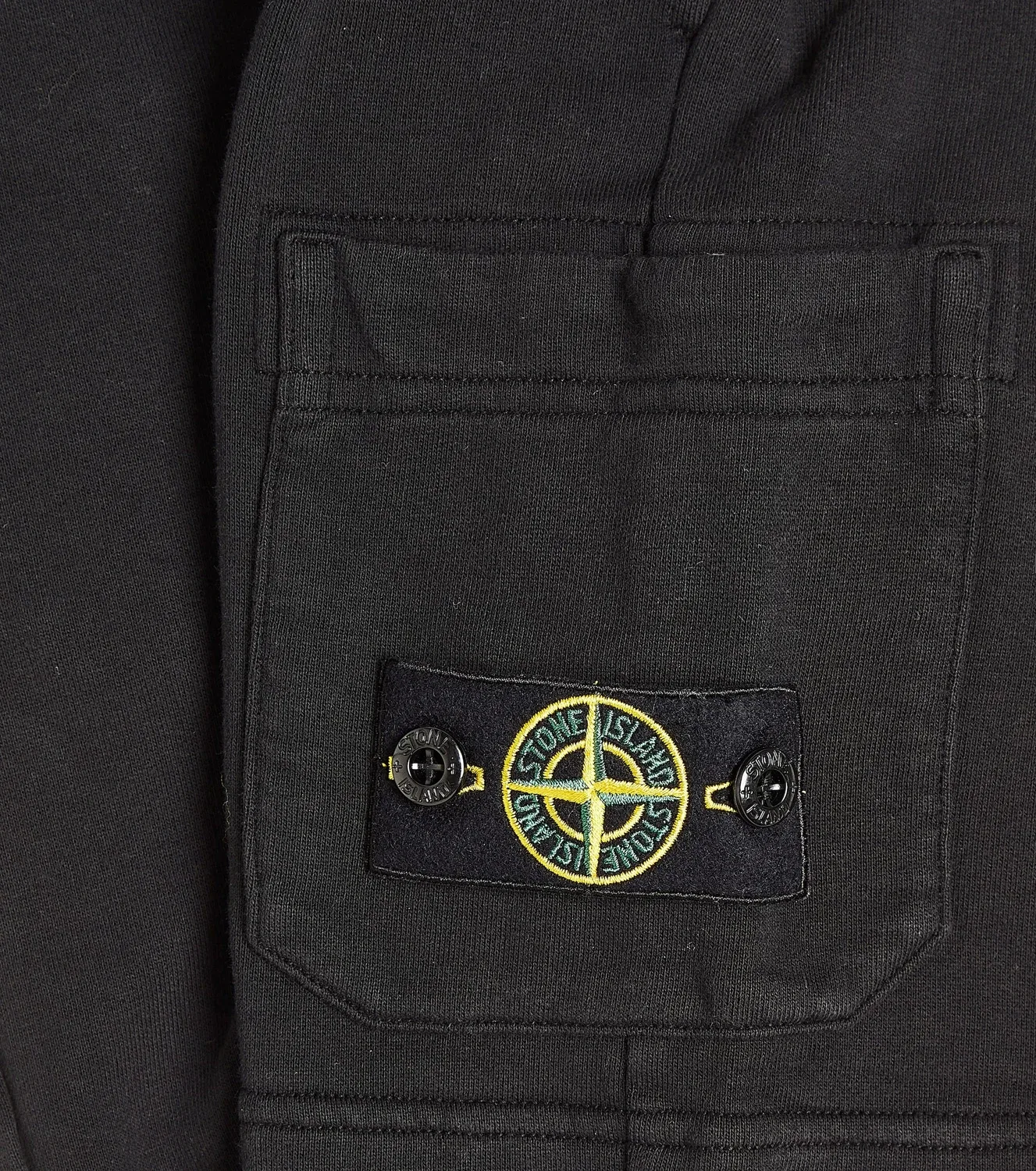 Шорты хлопковые Stone Island Junior, черный — фото 4