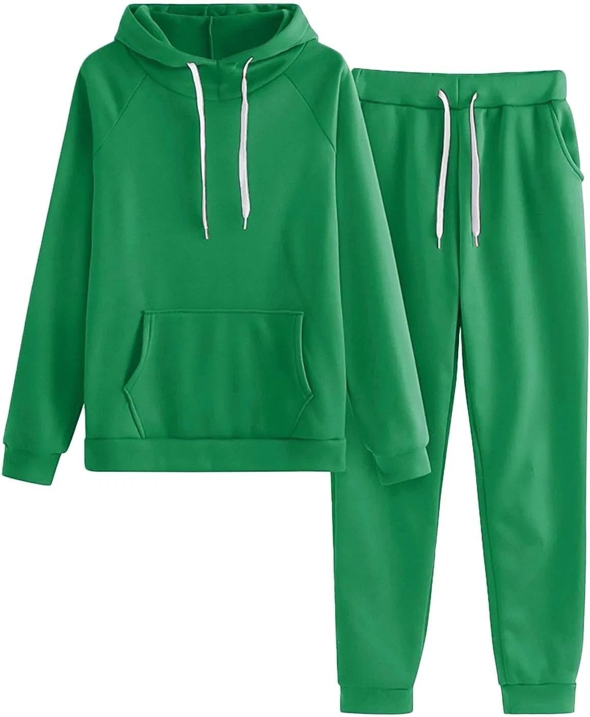 Женский спортивный комплект с худи и джоггерами, Oversized, зелёный