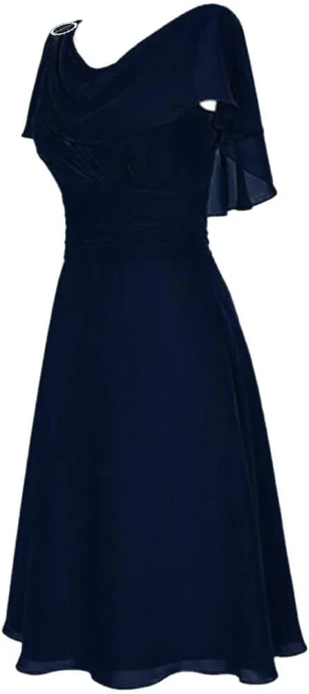 Женское повседневное платье A-силуэта с V-образным вырезом, Dark Blue