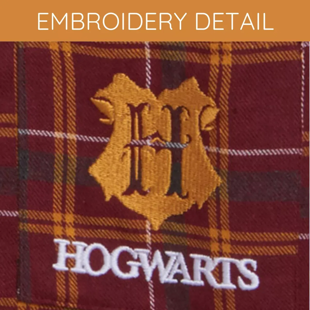 Детская рубашка с длинным рукавом в клетку Harry Potter, Maroon — фото 4
