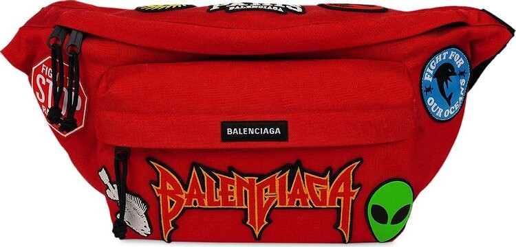 

Сумка Balenciaga Explorer Belt Bag With Animation Patches Red, красный