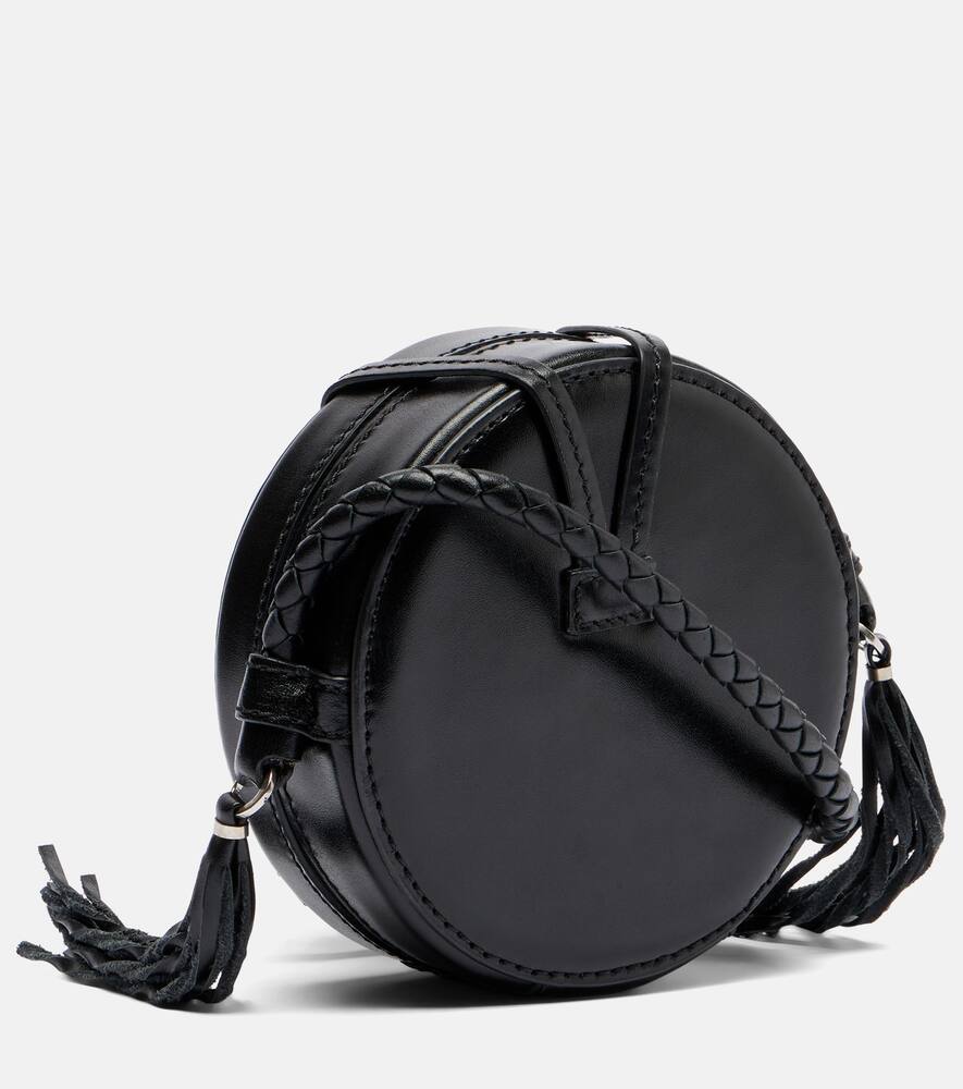 Хуна маленькая кожаная сумка через плечо Isabel Marant, Black/Silver — фото 4