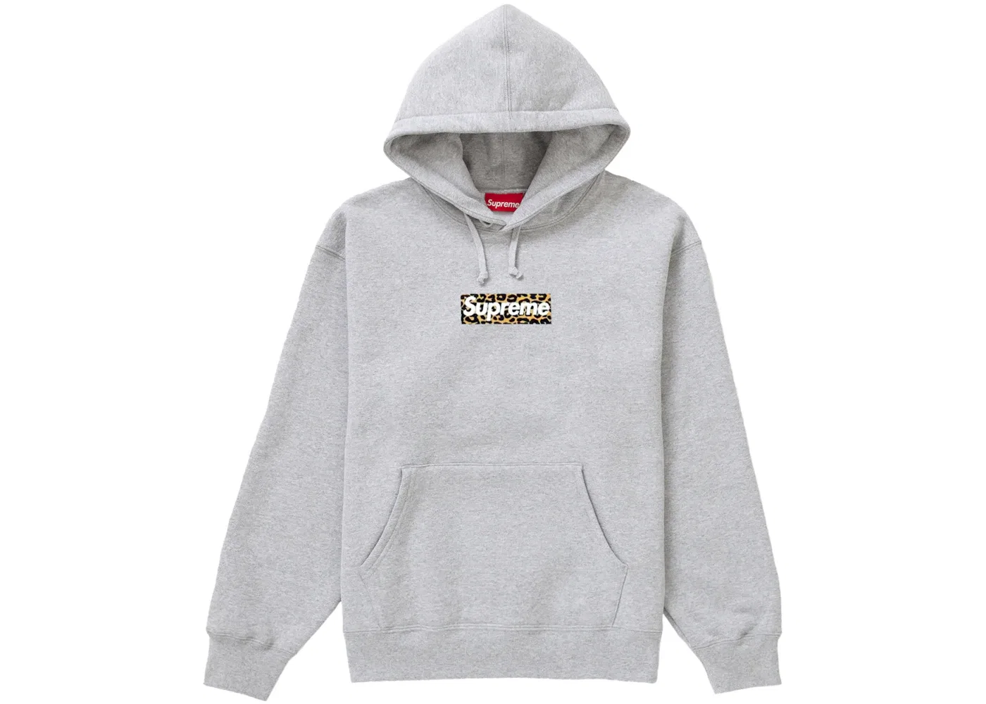 Мужская худи с принтом Supreme Shanghai Box Logo, Heather Grey