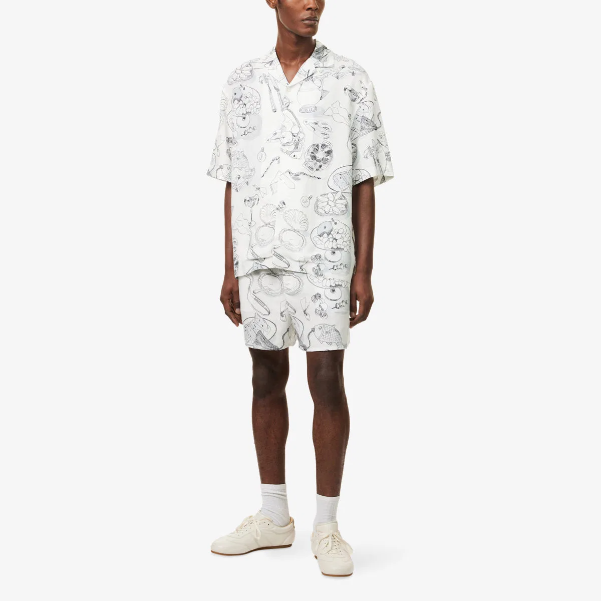 Тканые шорты с принтом в виде боксеров Jacquemus, кремовый — фото 2
