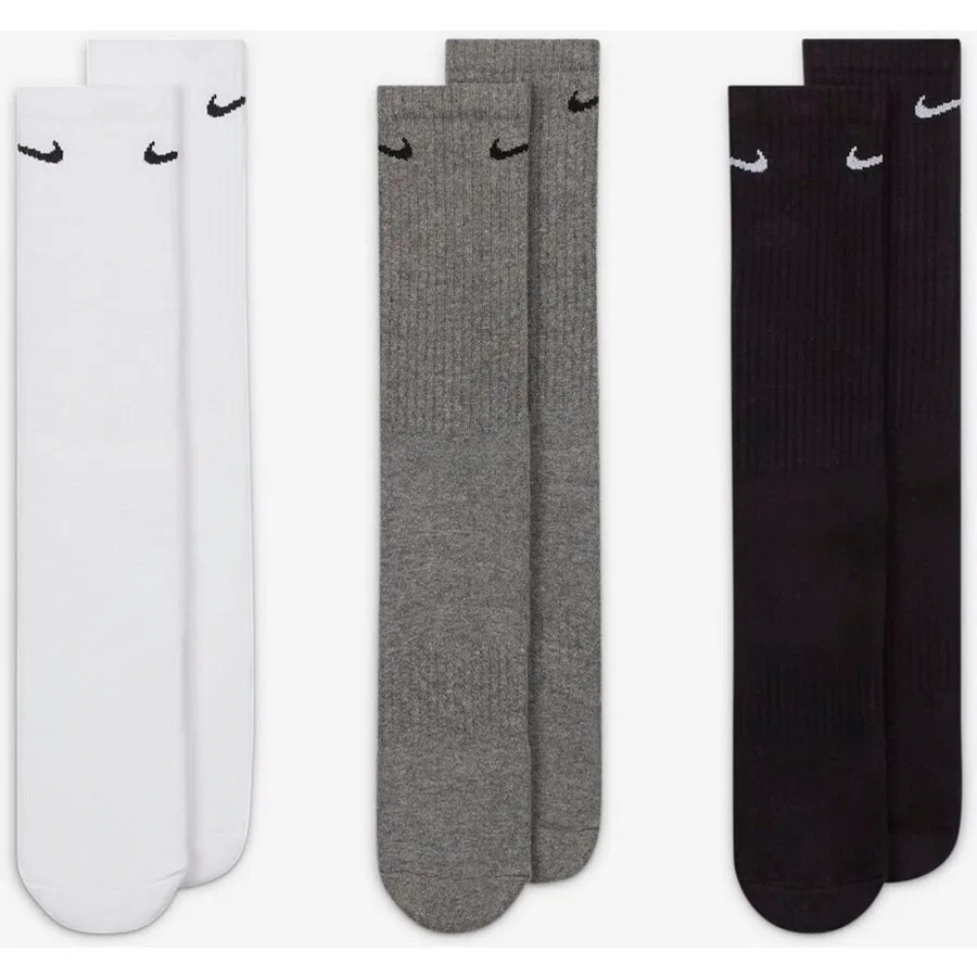 Носки спортивные с принтом Everyday Cushioned Crew Nike, Черный — фото 2