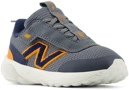 Детские кроссовки для девочек с липучкой New-b 1440 V1 New Balance, Titanium/Nb Navy/Sun Glow — фото 4
