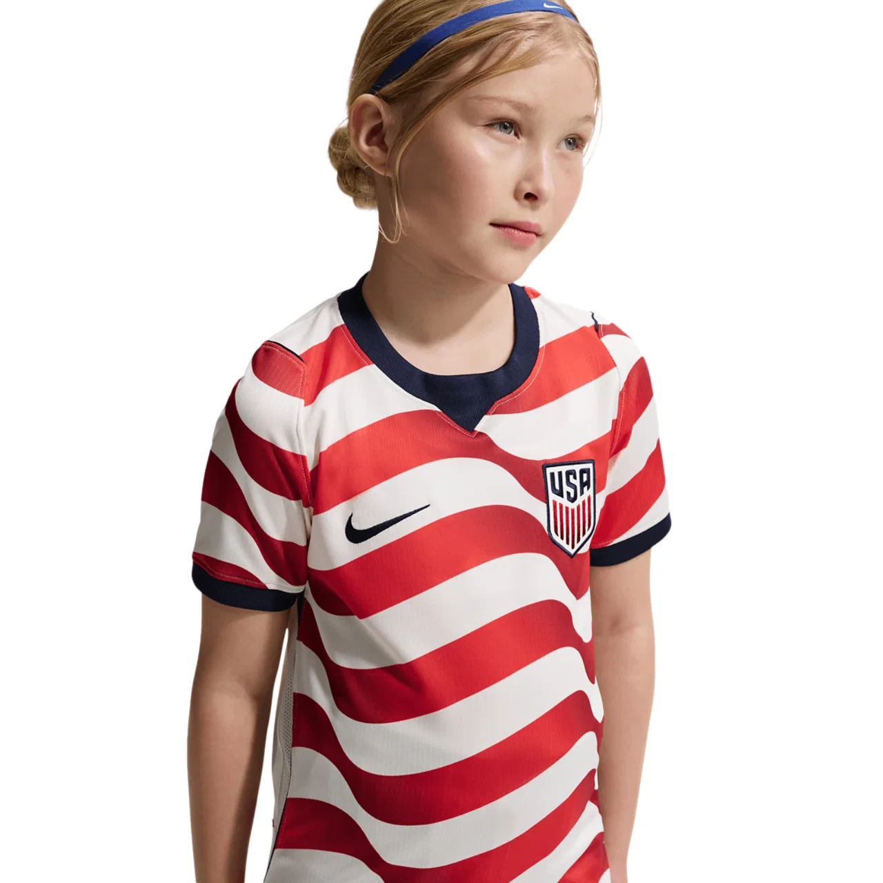 Футболка для мальчиков Dri-FIT USA Stadium Nike, цвет White/Navy