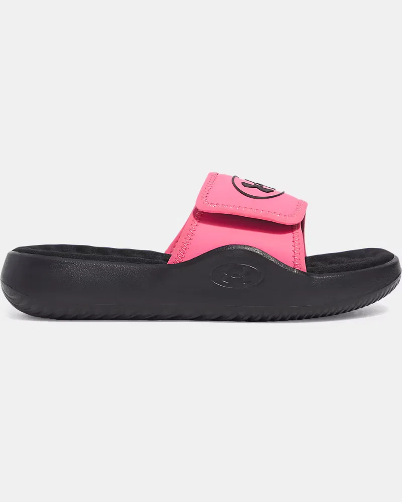 Шлепанцы с мягкой стелькой из пеноматериала с эффектом памяти UA Ignite Pro 8 UnderArmour, Black/Super Pink/Ultimate Black