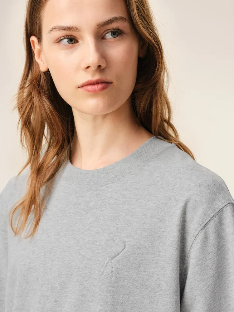 Футболка с тиснением, Unisex, Big Adc Embossed AMI PARIS, Grey — фото 3