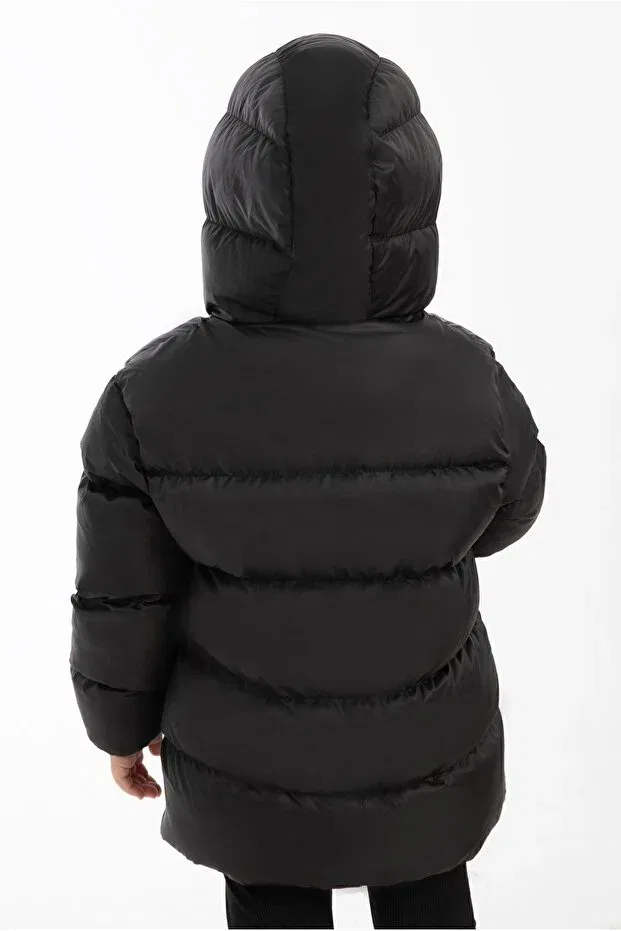 Детское пальто для девочек ветрозащитное Royalside, Black — фото 3