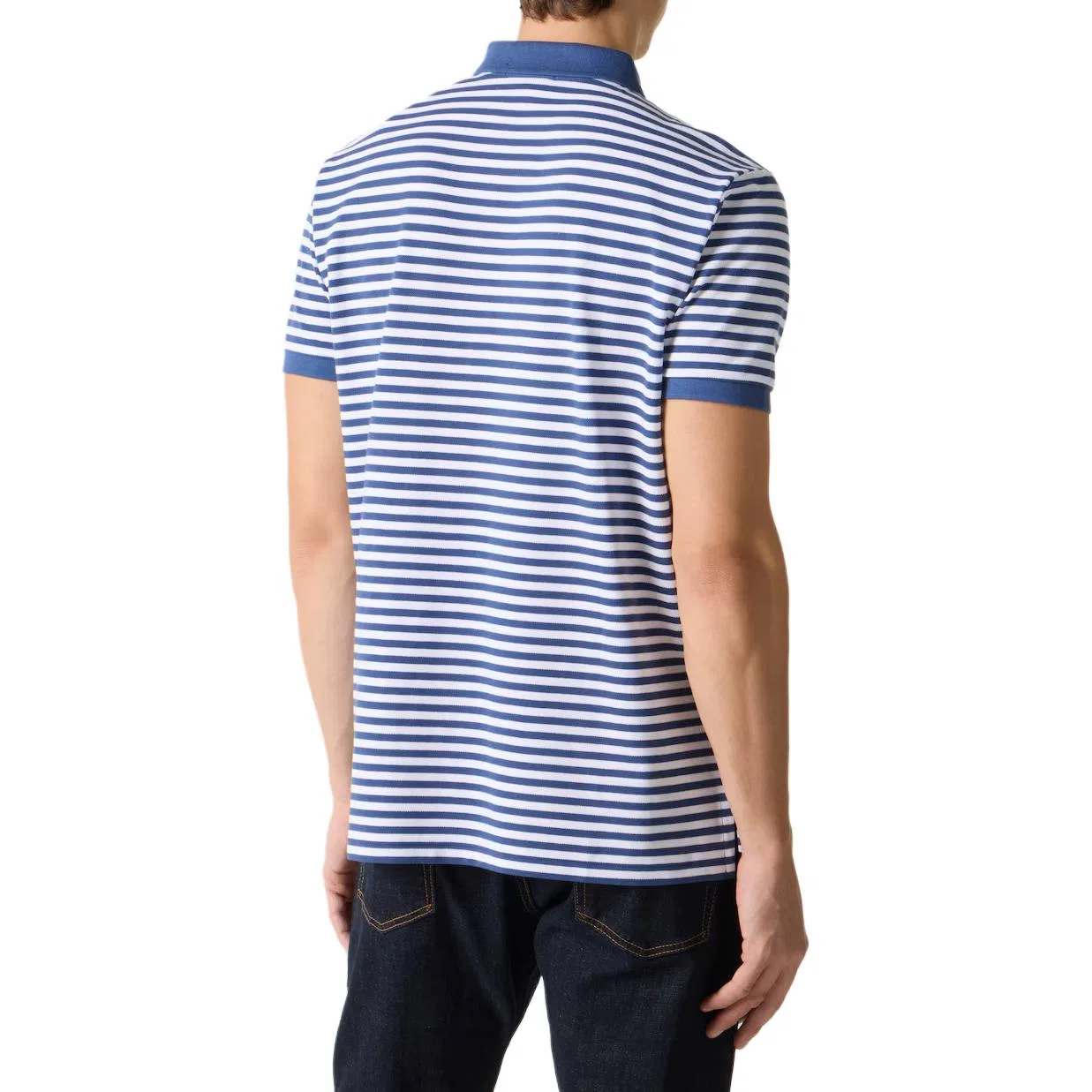 Футболка поло стандартная мужская Polo Ralph Lauren, White Blue — фото 4