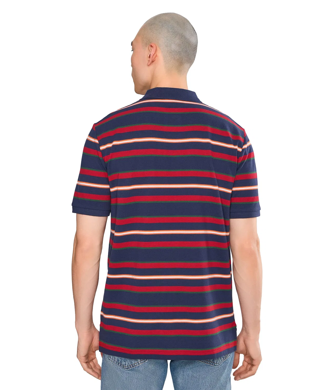 Классическая полосатая сетчатая рубашка-поло Polo Ralph Lauren, Newport Navy Multi — фото 4