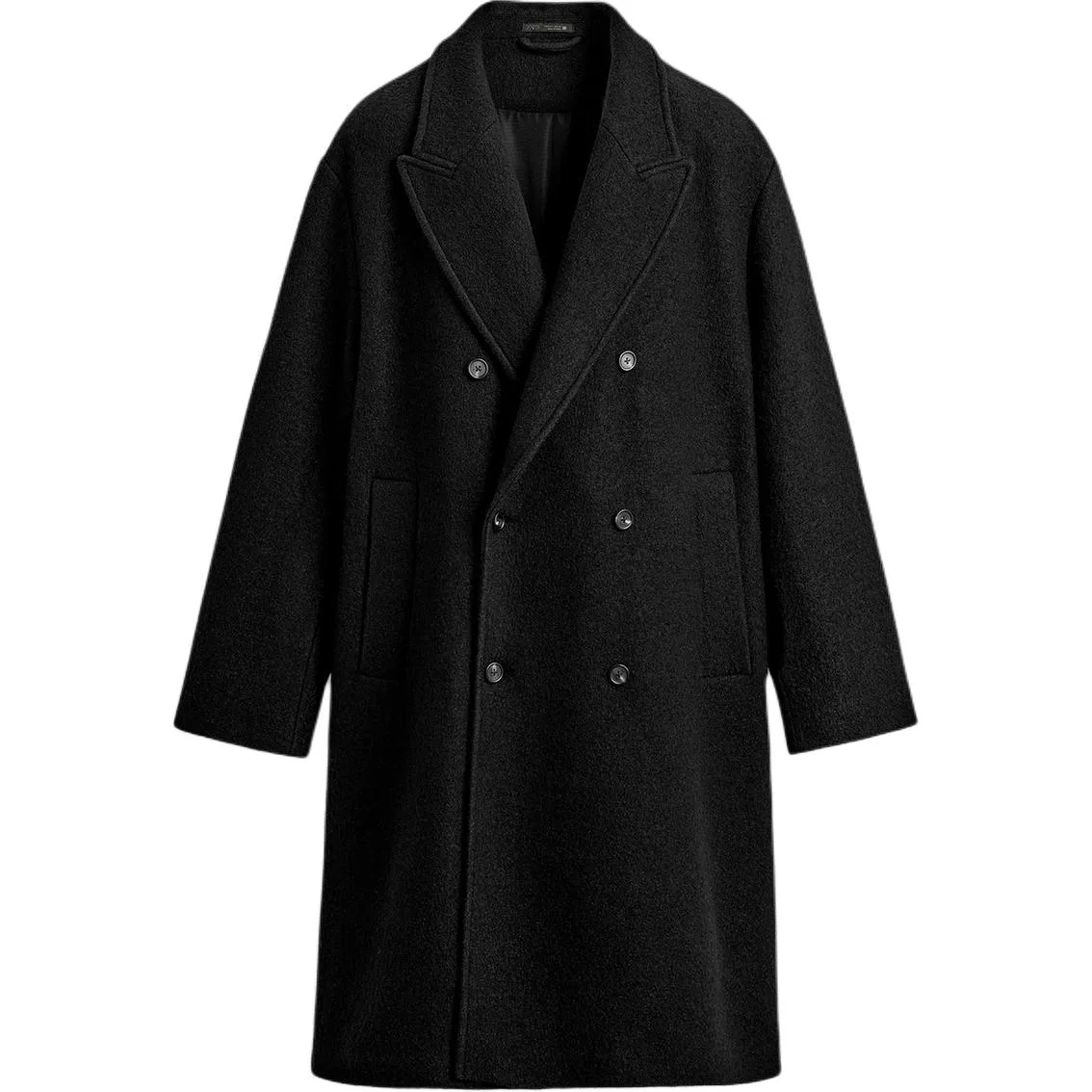 Мужское пальто с принтом Moderate ZARA, Black