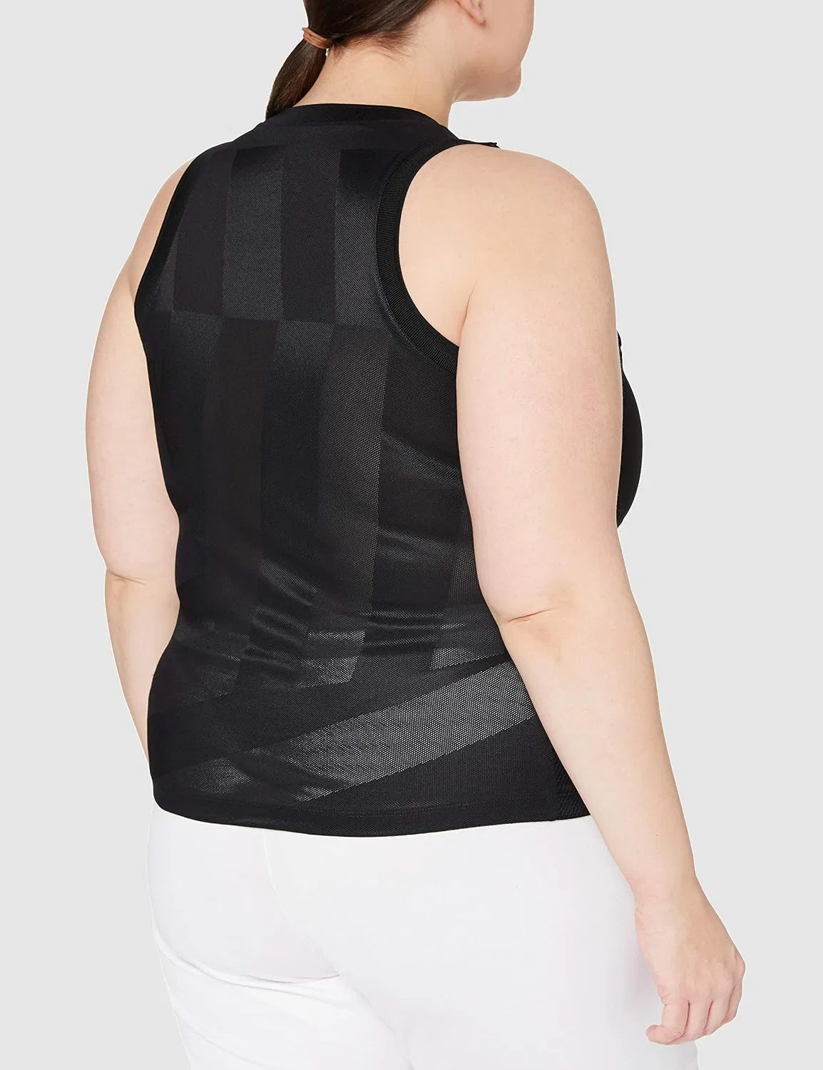 Женский теннисный топ с V-образным вырезом Nike, Black/White — фото 4