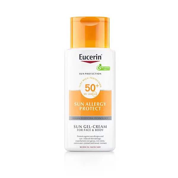 Солнцезащитный крем-гель для лица и тела с SPF 50+ Eucerin Sun Allergy Protect для кожи склонной к солнечной аллергии, 150 мл