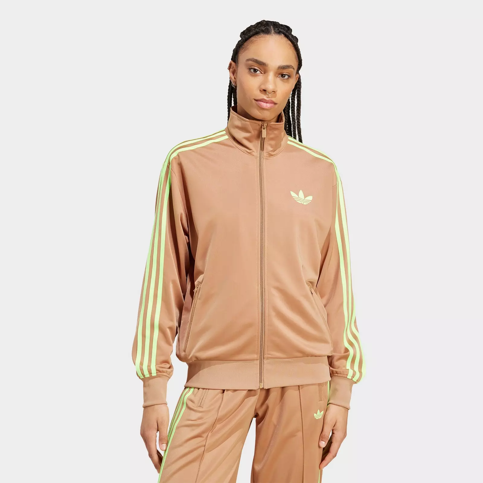 

Толстовка Women's adidas Originals adicolor 3-Stripes Firebird Loose Track, коричневый