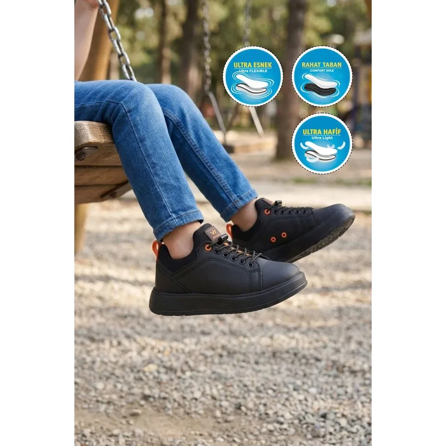 Кроссовки с резинкой Comfort с моделью Balase F, Walkway, Черно-оранжевый — фото 3