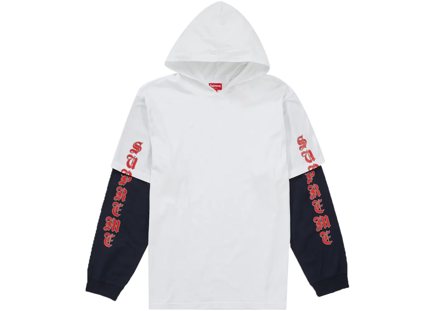 Мужской топ с капюшоном Supreme Layered Hooded L/S, белый
