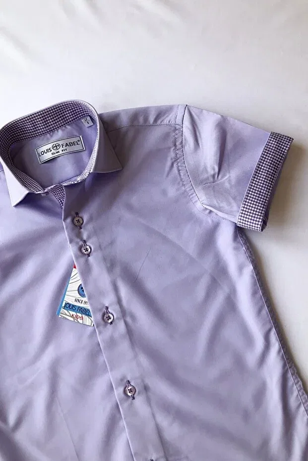 Детская рубашка для мальчиков в клетку Louis Kids, Lilac — фото 3