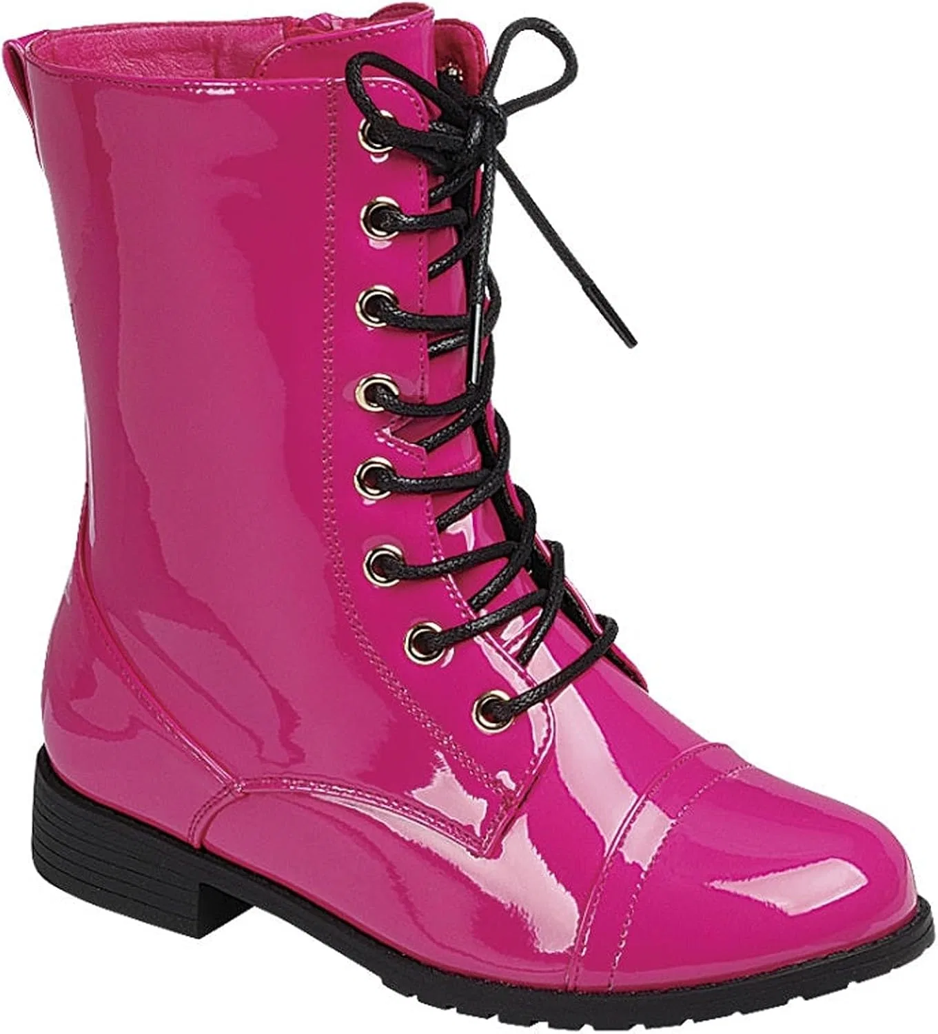 Детские ботинки на шнуровке с молнией Forever Link, Fuchsia Patent
