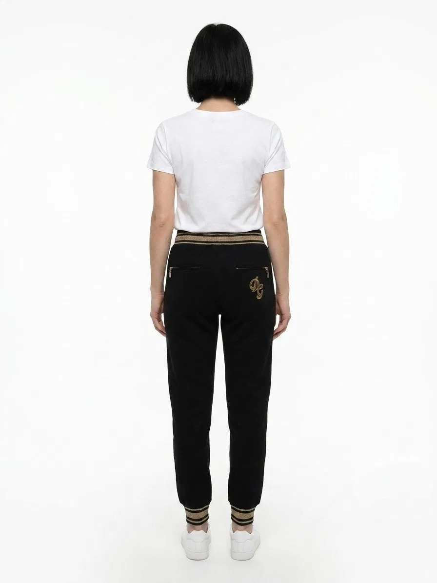 Женские спортивные брюки из хлопка Black Cotton Joggers Dolce & Gabbana, Black — фото 2