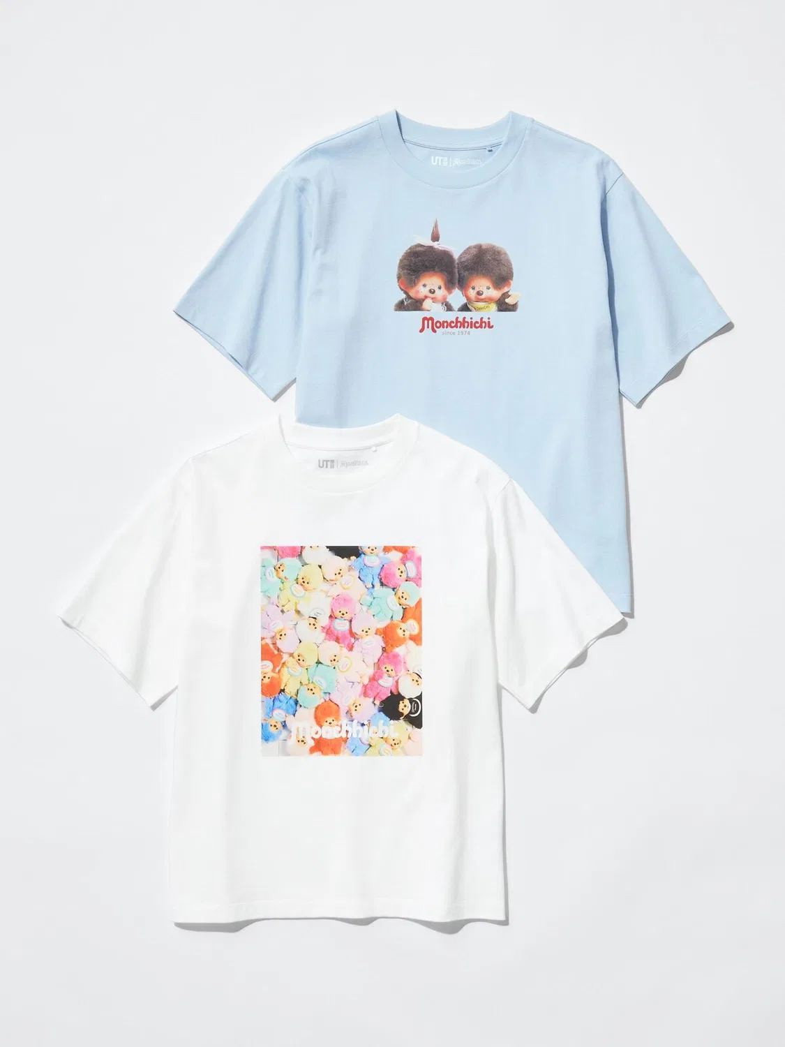 Футболка Monchhichi ut Uniqlo, с графическим принтом, светло-голубой — фото 3
