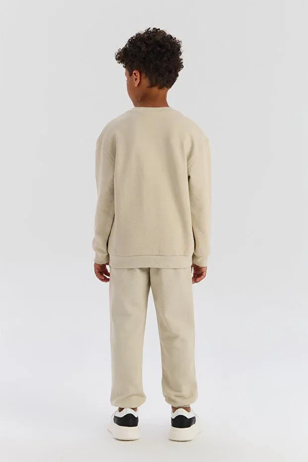 Детское для мальчиков свитшот хлопковый Nebbati Basic, Beige — фото 4