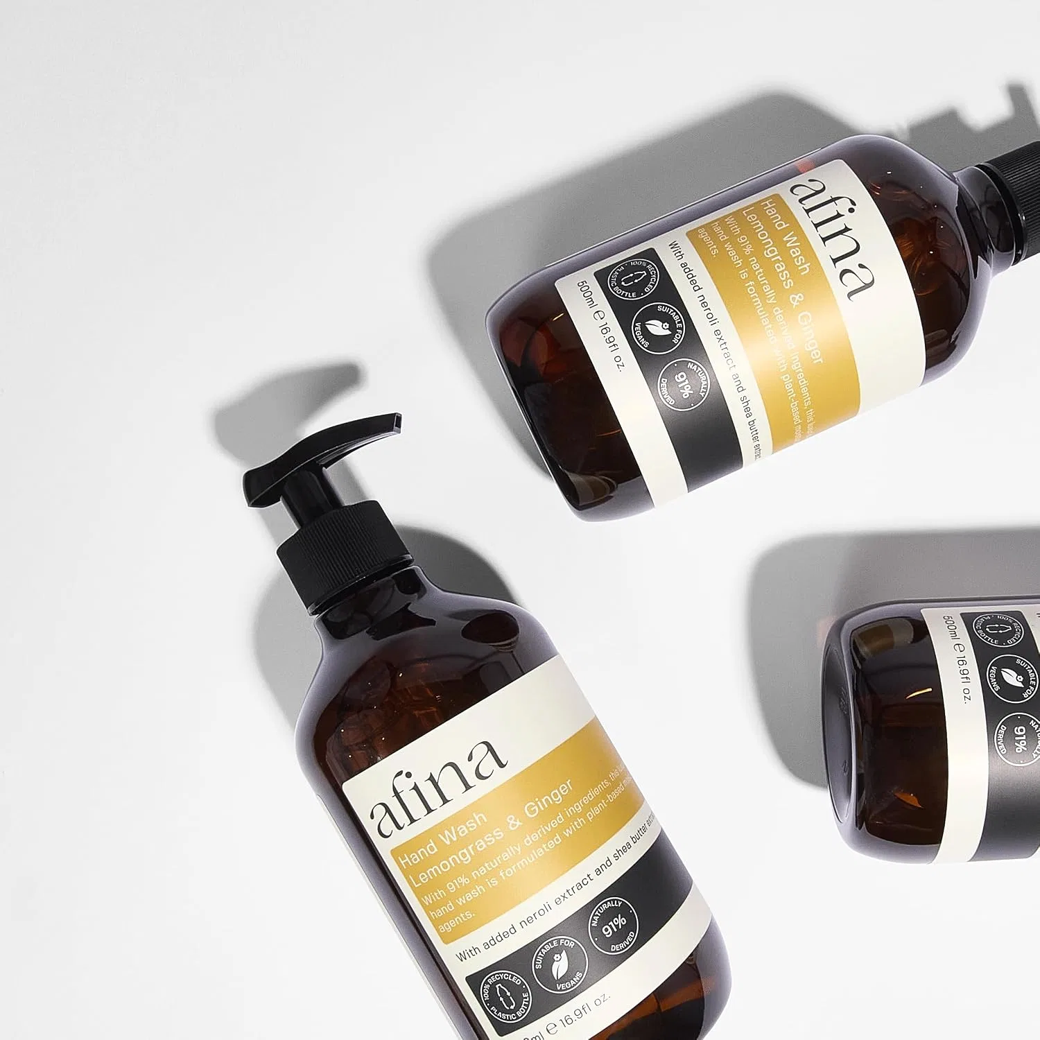 Жидкое мыло для рук Luxury Hand Wash, Afina, Lemongrass & Ginger, 500мл — фото 4