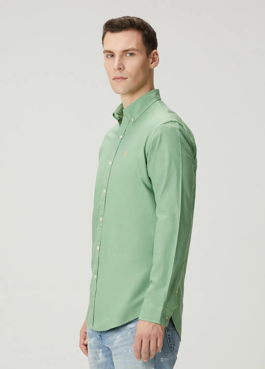 Рубашка Oxford Polo Ralph Lauren, green — фото 3