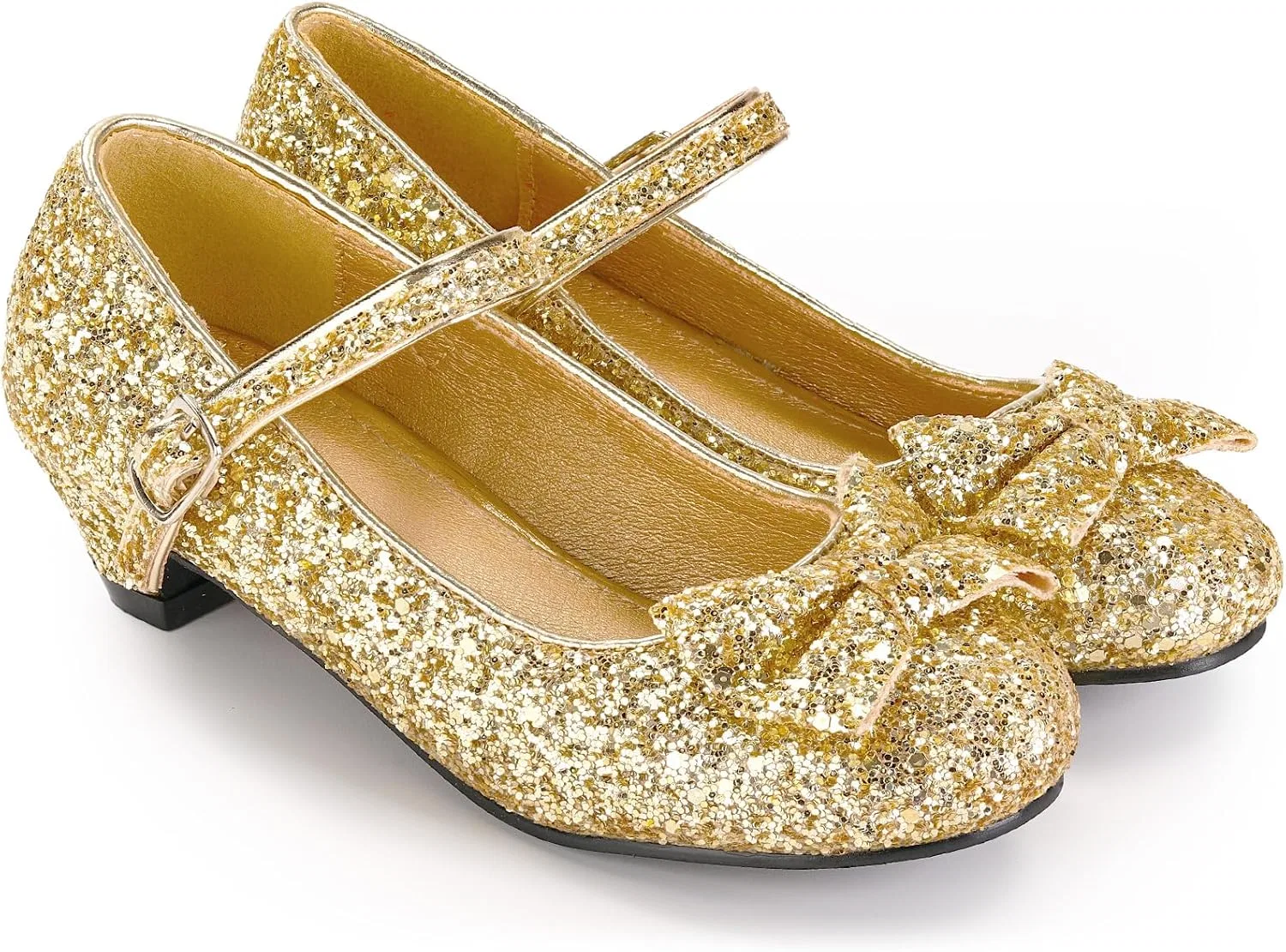 Детские туфли для девочек с блестками Haysandy, Gold