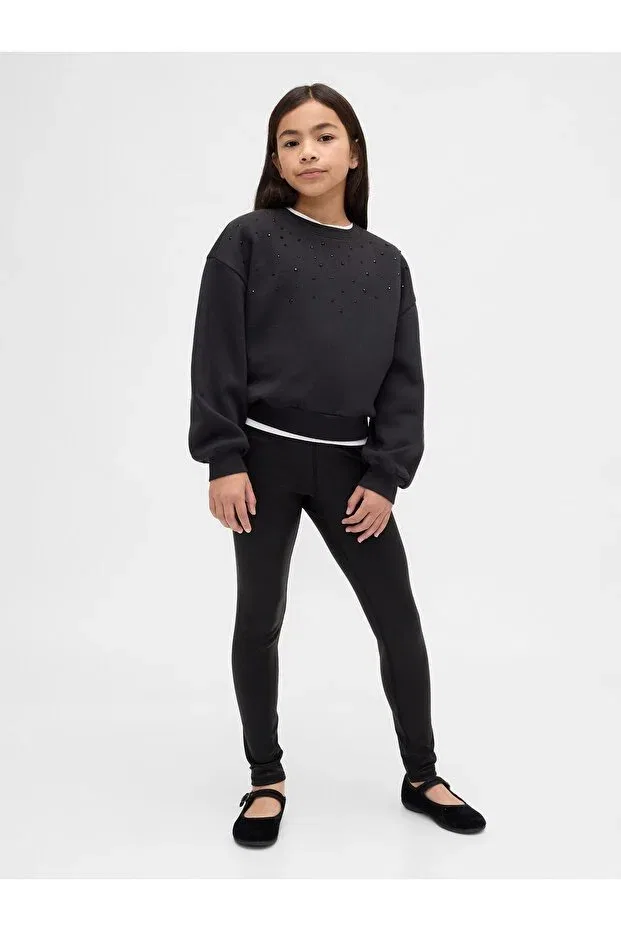 Детские свитшот для девочек с длинным рукавом Gap, Black-003 — фото 3