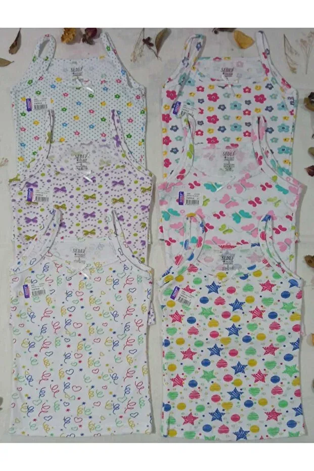 Детский комплект маек для девочек с принтом Sedef Yıldızı, Patterned