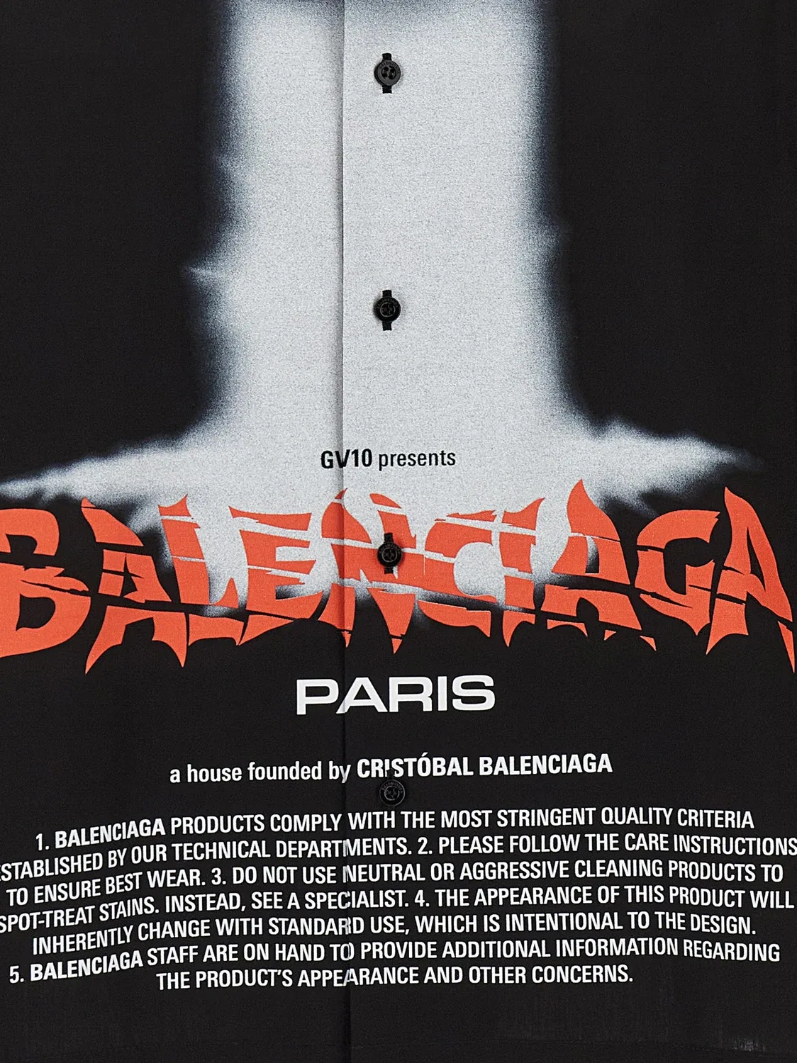 Рубашка для боулинга Дверь Balenciaga, черный — фото 4