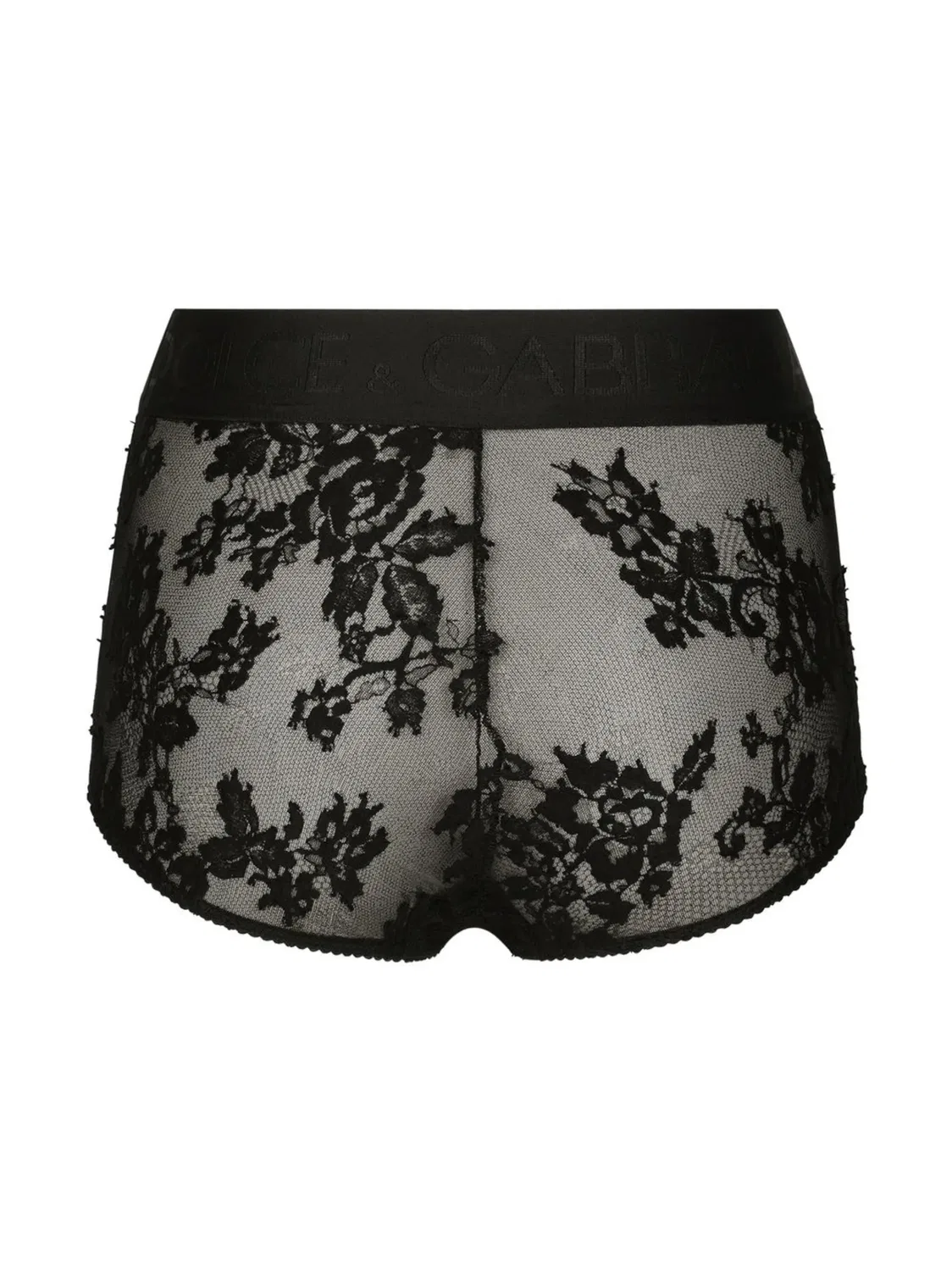 Высокие кружевные трусы с цветочным узором Dolce & Gabbana, черный — фото 3