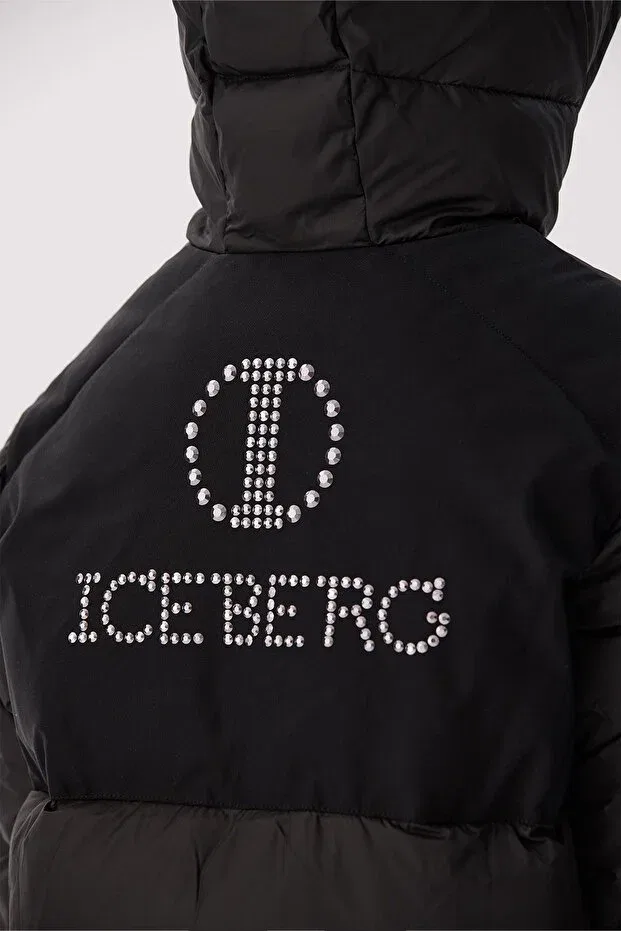 Детское пальто для девочек с кружевным воротником Iceberg, Black — фото 3