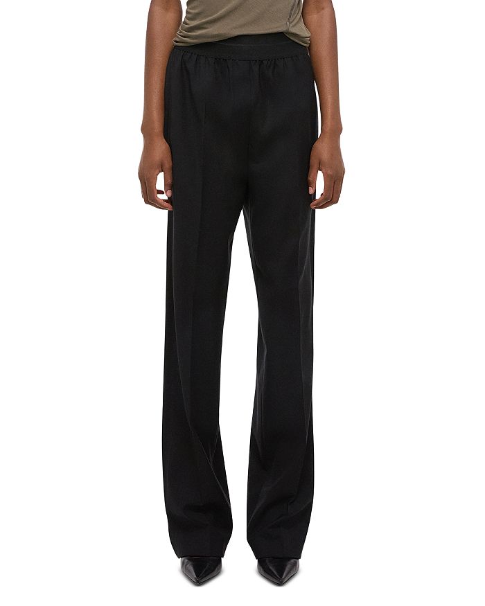 

Шерстяные брюки с поясом и логотипом Helmut Lang, черный